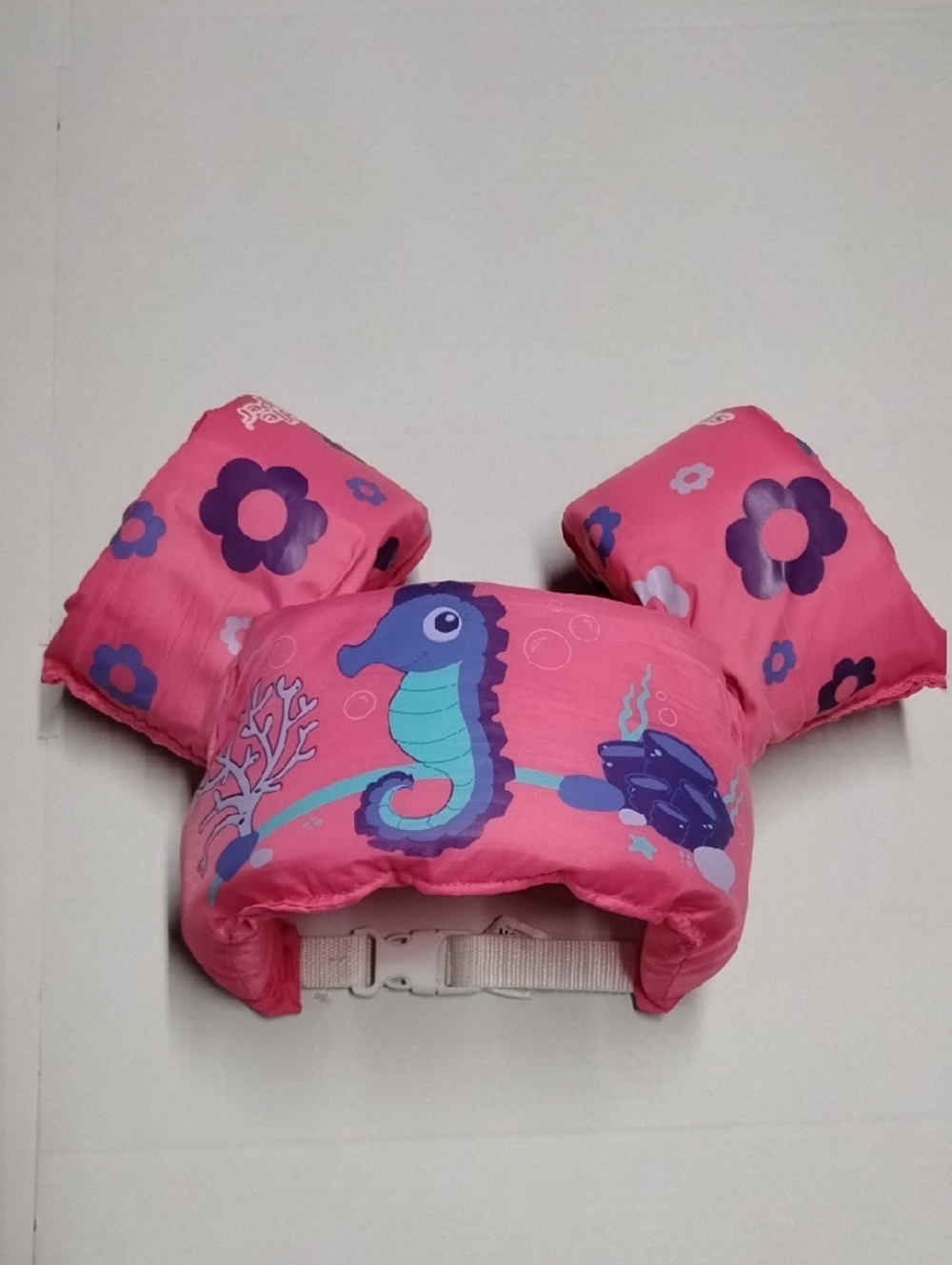 Stearns Puddle Jumper Kids Pink Seahorse Swim Float Vest with Arm Bands 30-50 Lb